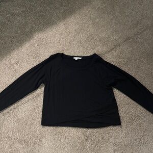 Threads 4 Thought Women's Black Long-Sleeve Scoop Neck Top